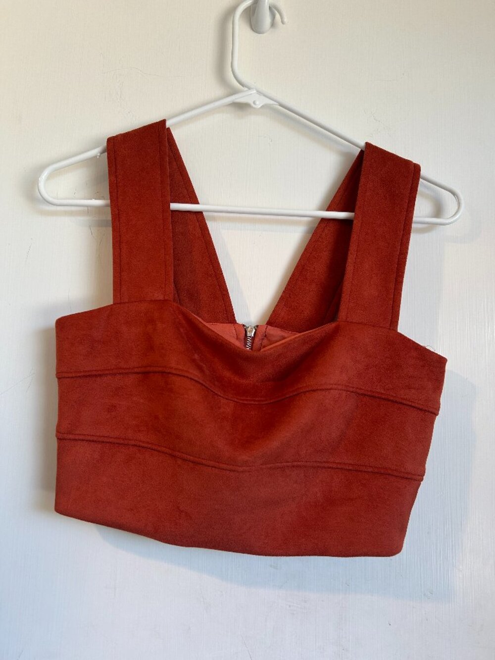 Orange Suede Crop Top